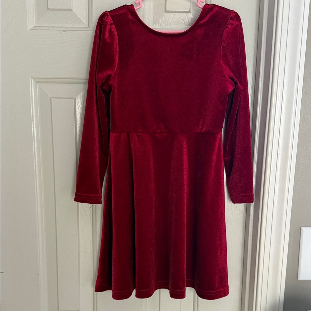 Elegant Red Velvet Kids Dress